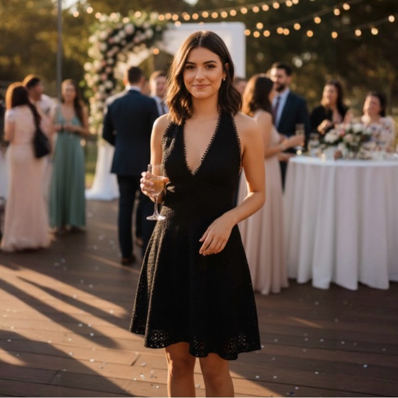 Belle by Badgley Mischka Sophia Halter Dress Size 8 - Picture 5 of 15